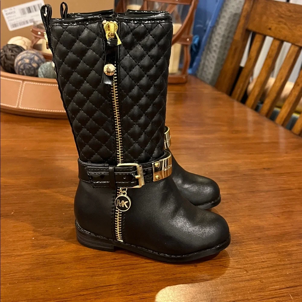 Michael Kors Kendra black Boots Shoes new Toddlers Girls Size 6